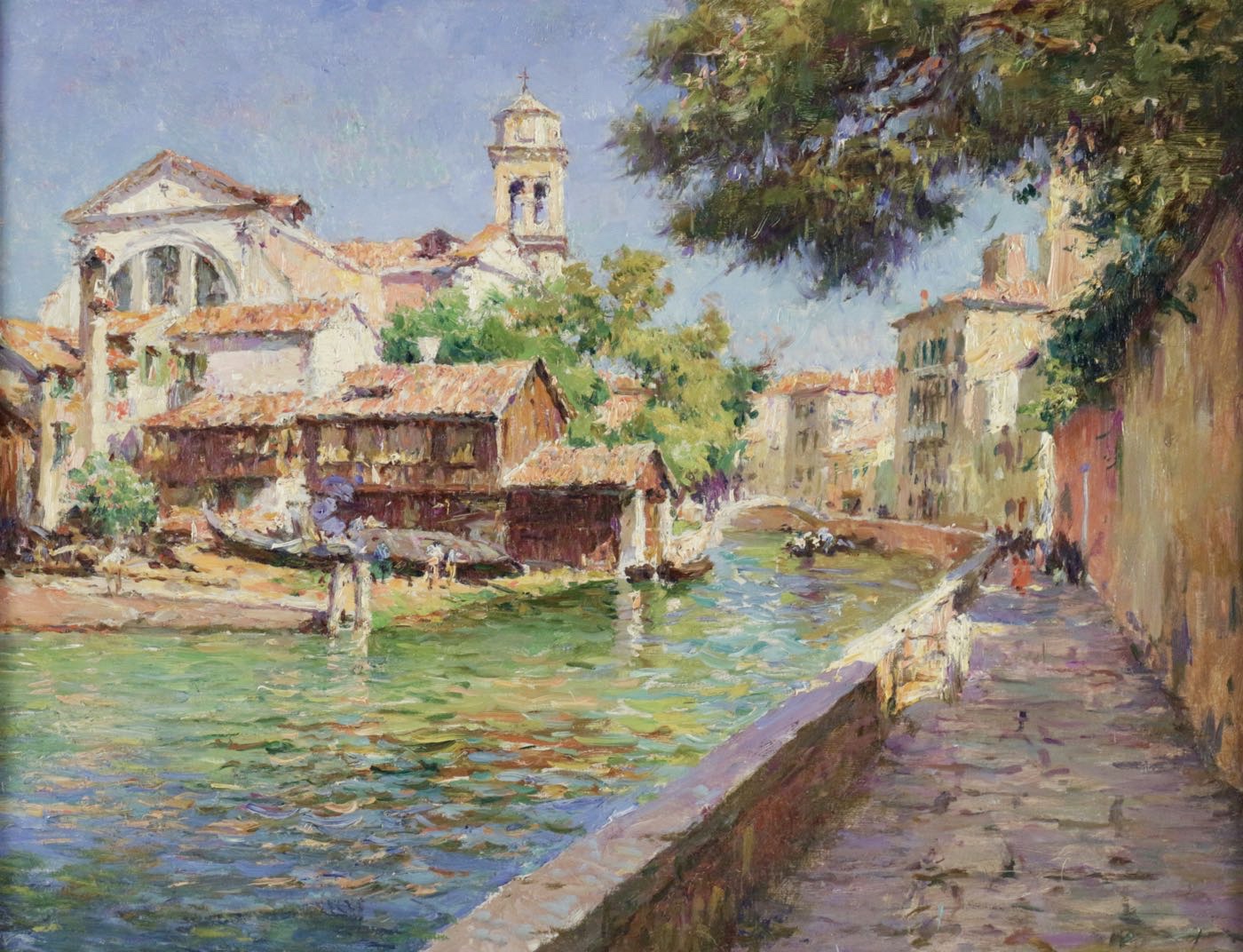 Julien Gustave GAGLIARDINI (1846- 1927) Venise le Squero de San Trovaso