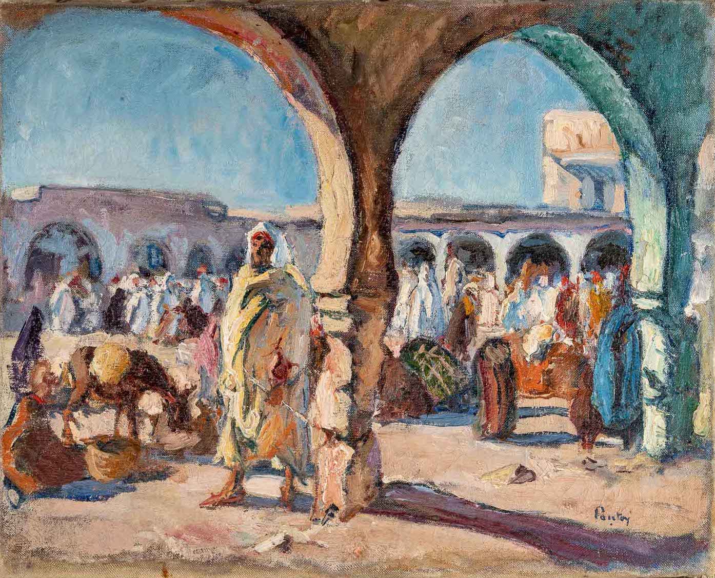 Henri PONTOY (1888 - 1968) tableau orientaliste, Maroc Essaouira