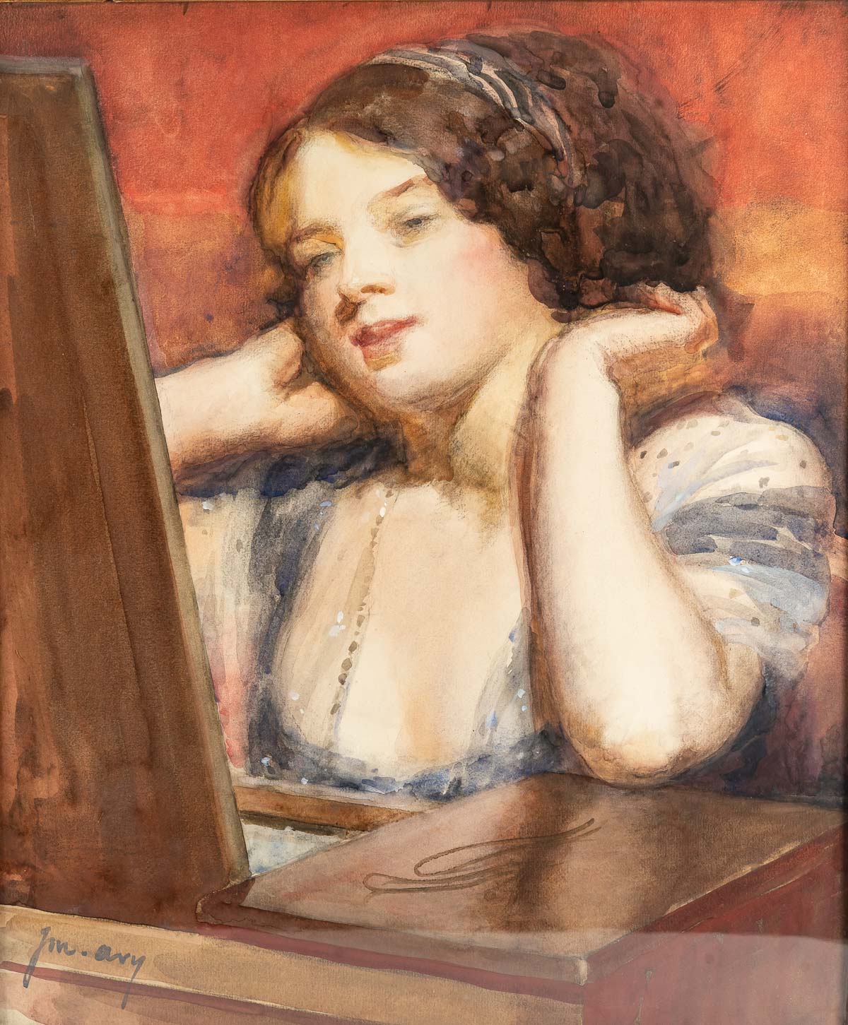 Joseph Marius AVY (1871 – 1939)jeune femme au miroir