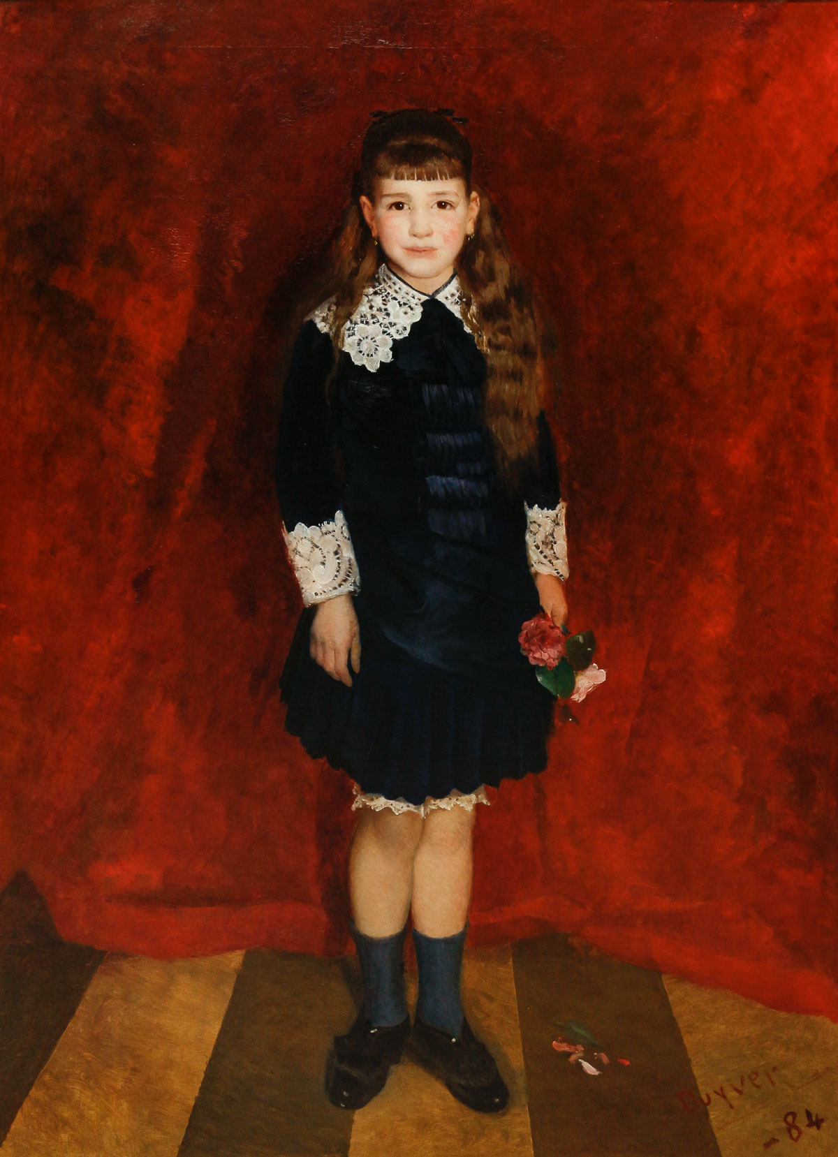 Victor DUYVER (1859 - 1939) Portrait de petite fille, 1884