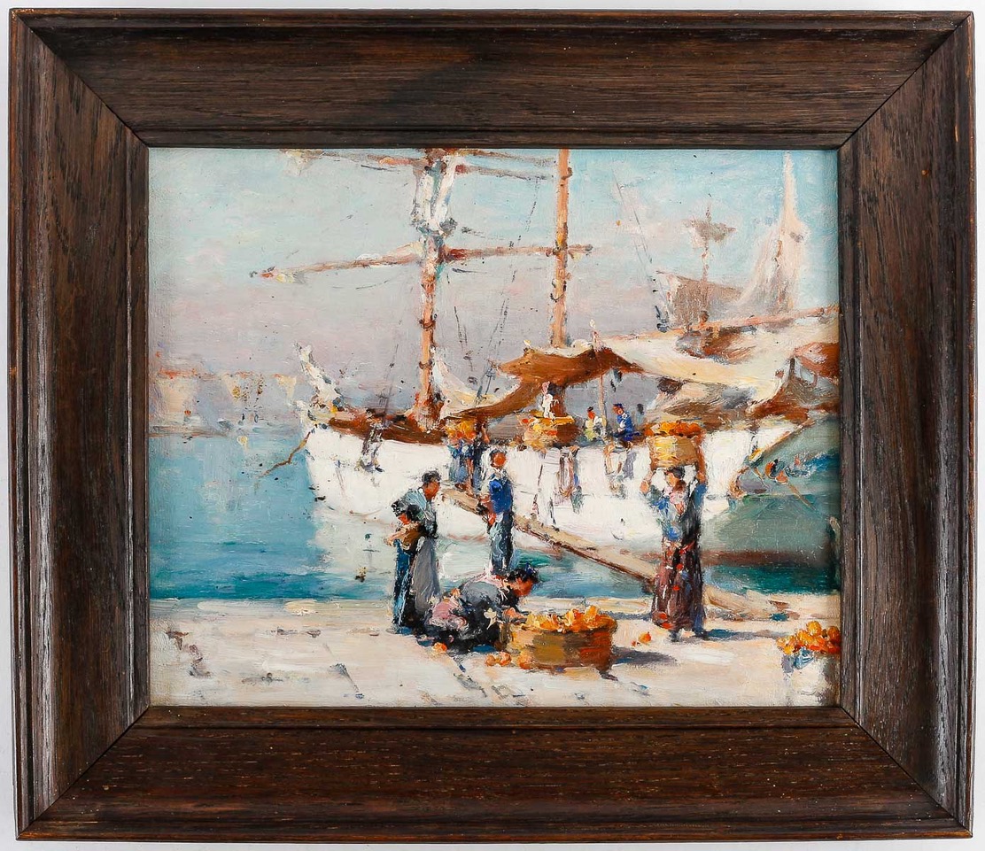 Gilbert GALLAND (1870-1956) le port de Marseille cadre