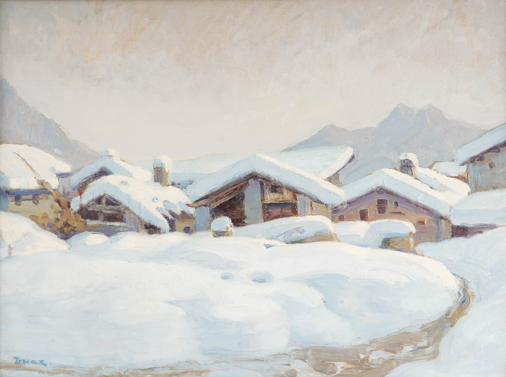 Jules Emile ZINGG (1882- 1942) Paysage de neige 1