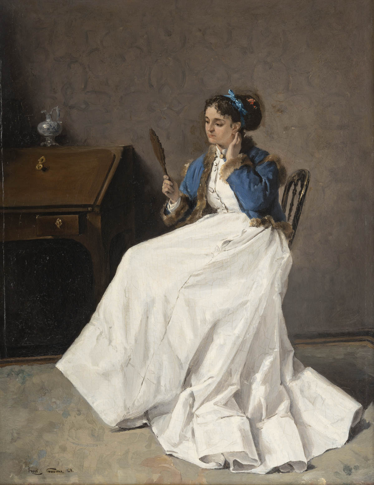 Henri René GAUME (Né en 1834) Femme au miroir