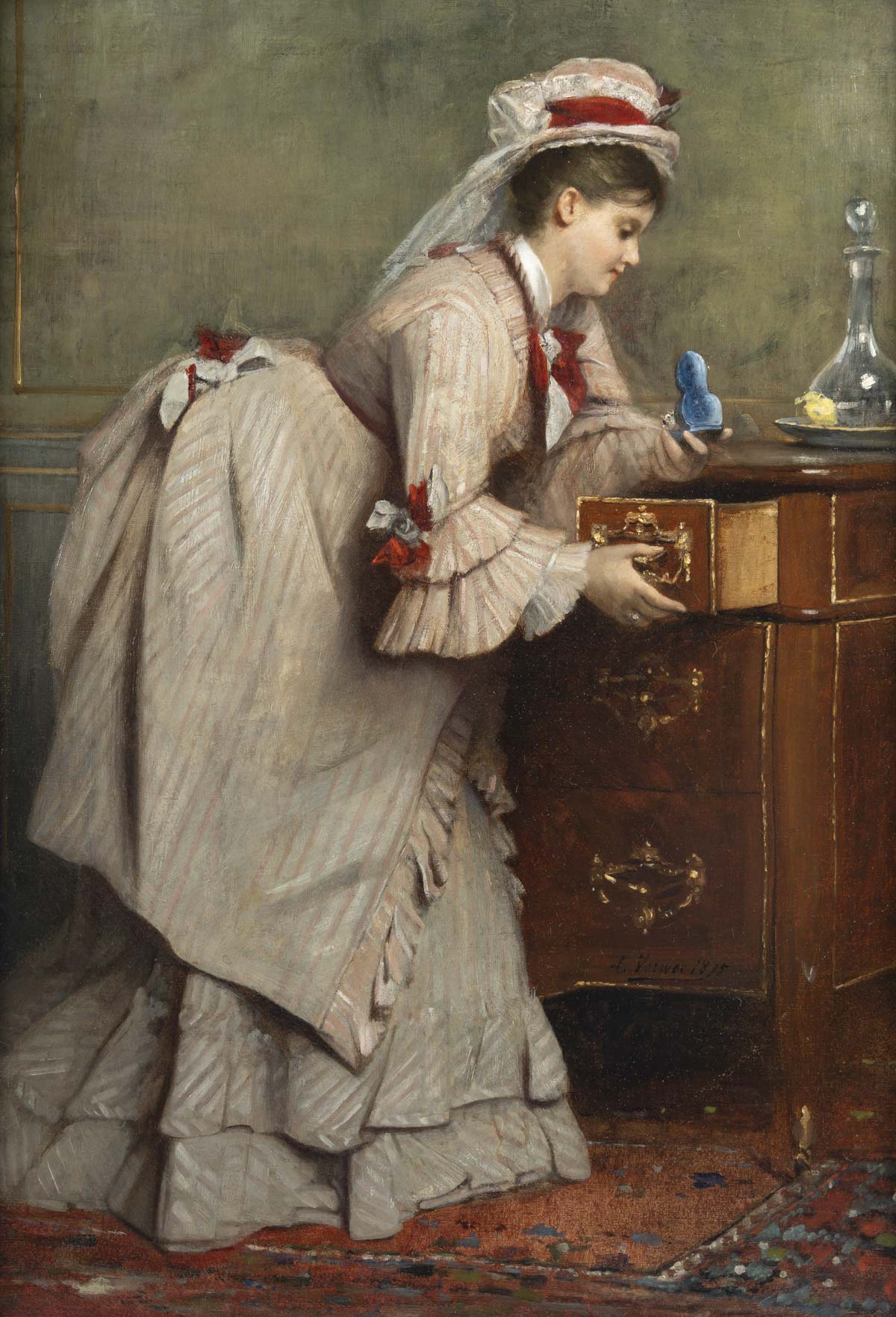 Louis,Charles Verwée(1832-1882) Scène de genre