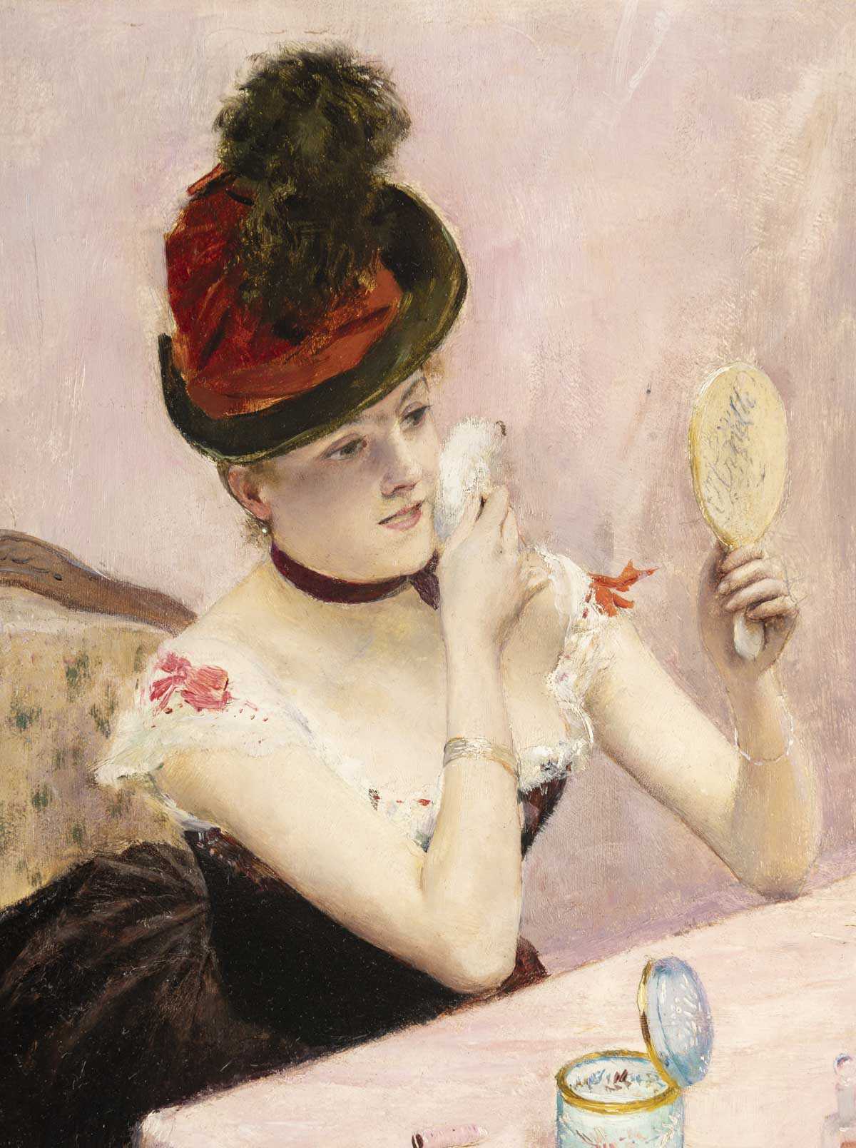Georges-Antoine ROCHEGROSSE (1859 – 1938) Femme se poudrant 1 Georges-Antoine ROCHEGROSSE (1859 - 1938) Femme se poudrant 1