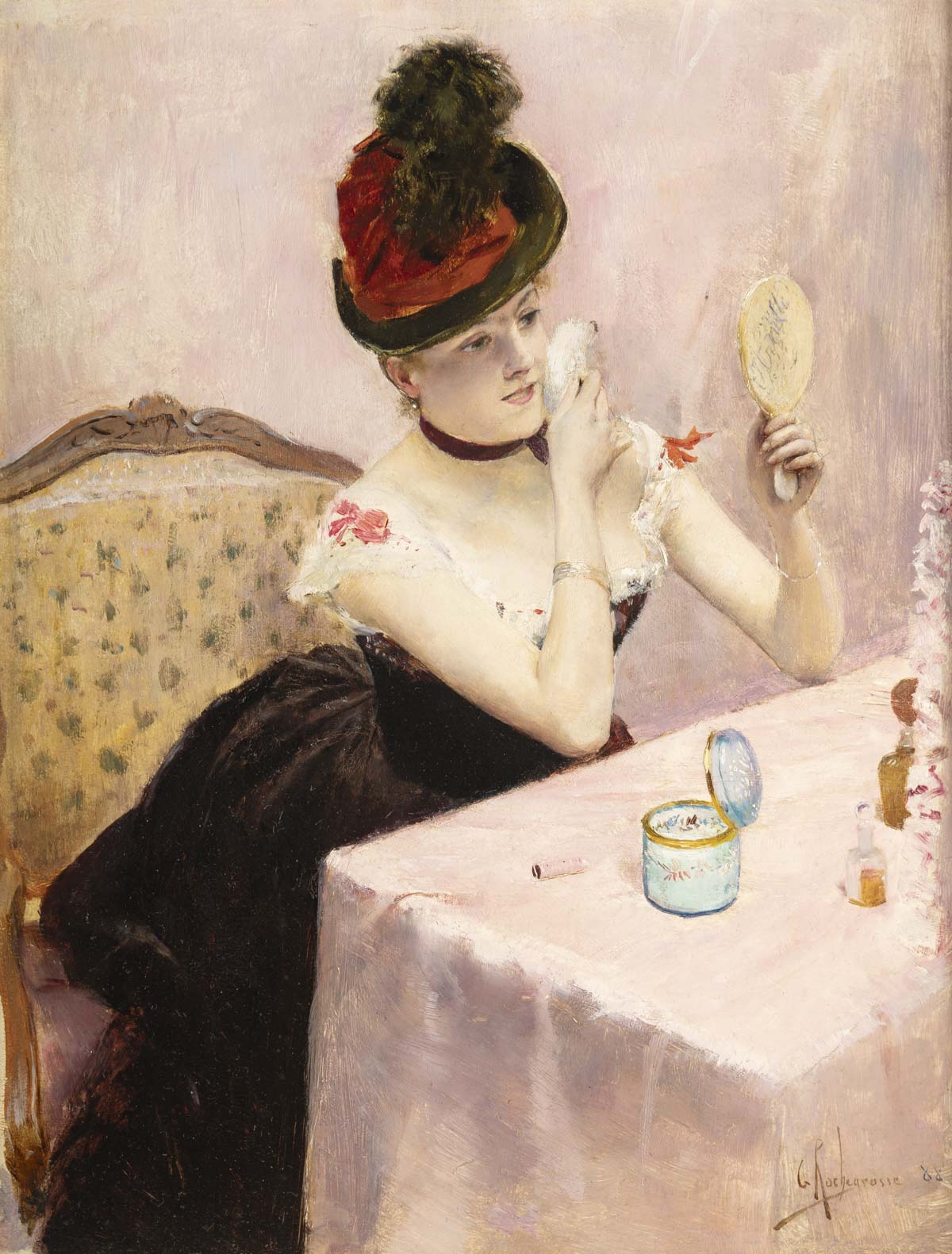 Georges-Antoine ROCHEGROSSE (1859 – 1938) Femme se poudrant Georges-Antoine ROCHEGROSSE (1859 - 1938) Femme se poudrant