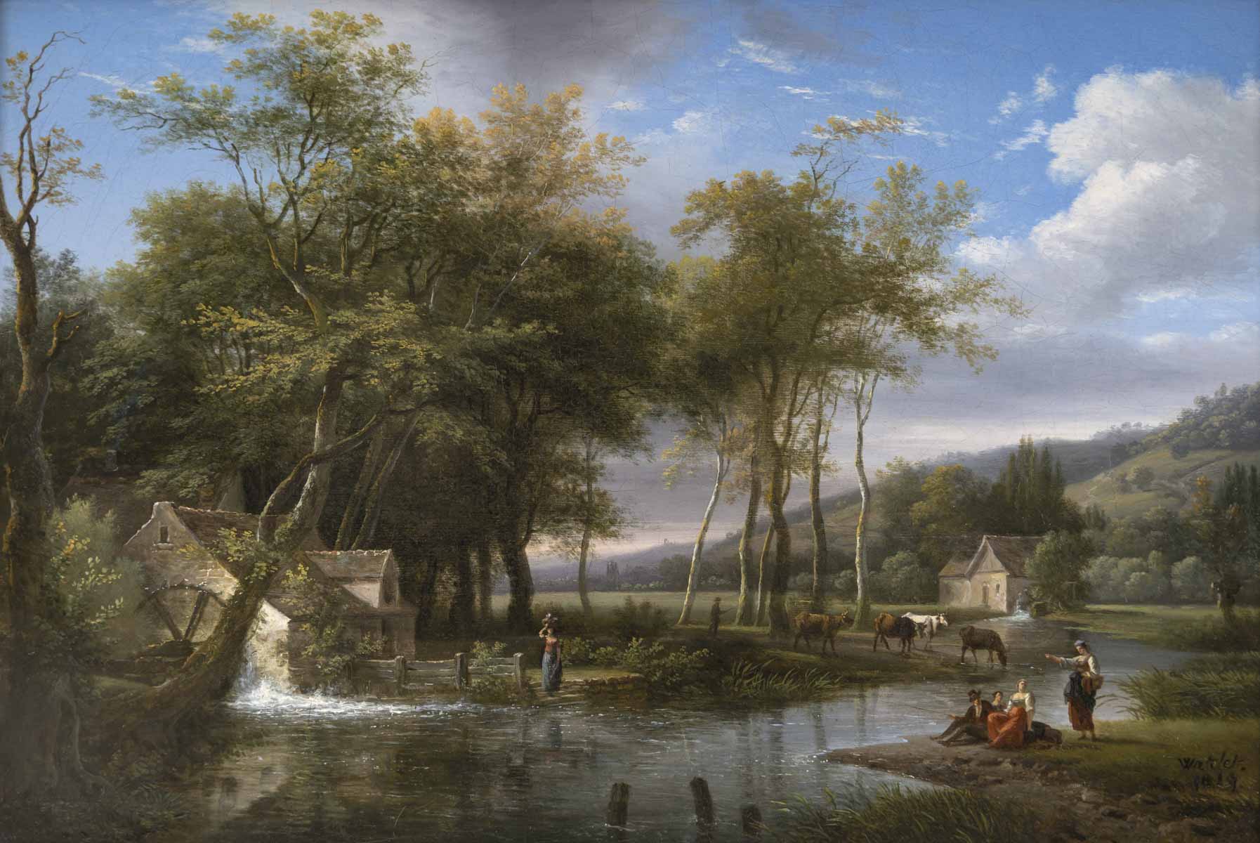Louis Étienne WATELET (1780-1866) Paysage à la rivière Louis Étienne WATELET (1780-1866) Paysage à la rivière