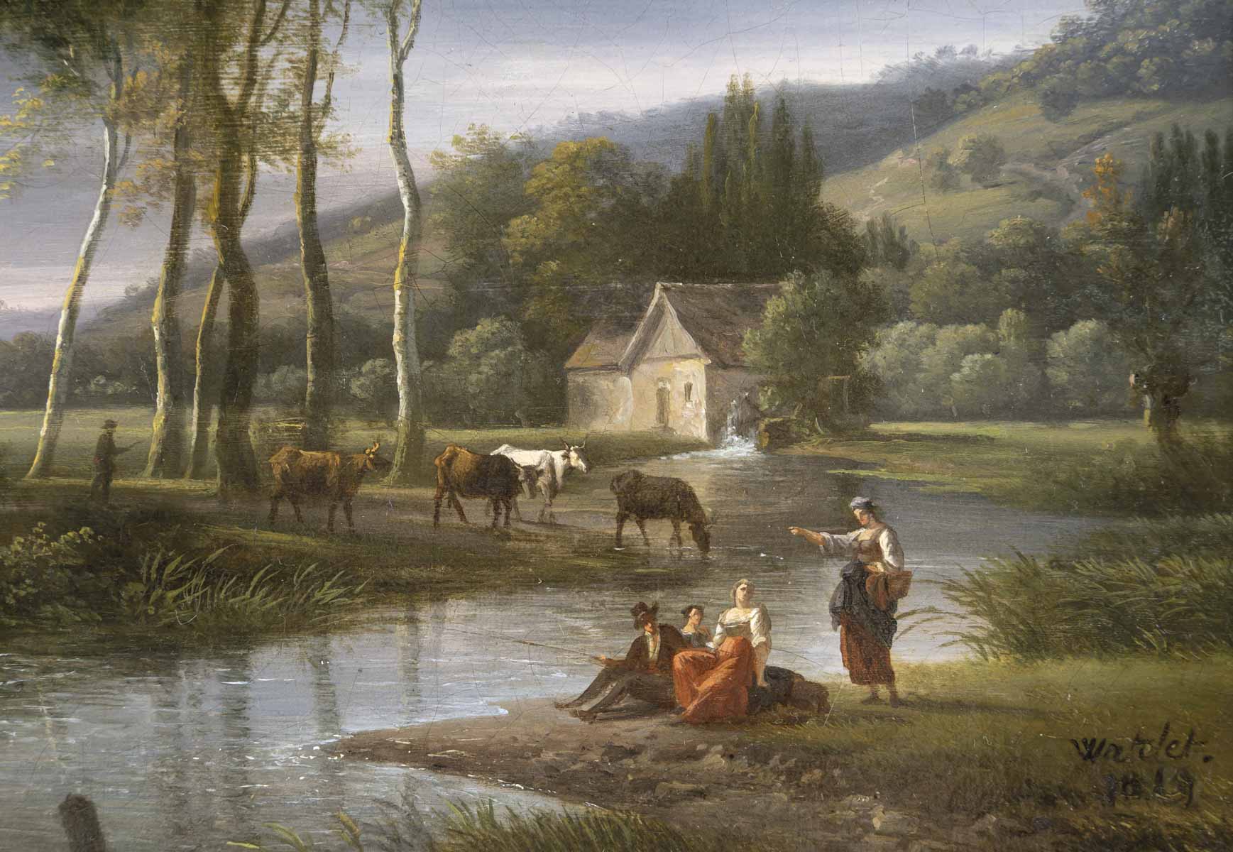 Louis Étienne WATELET (1780-1866) Paysage à la rivière 1 Louis Étienne WATELET (1780-1866) Paysage à la rivière 1