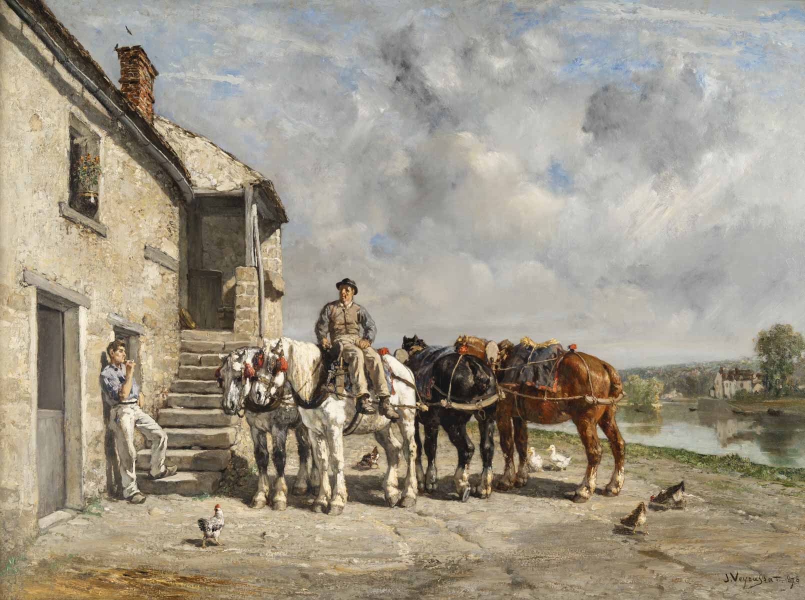 Jules Jacques VEYRASSAT(1828–1893)Les Chevaux de halage